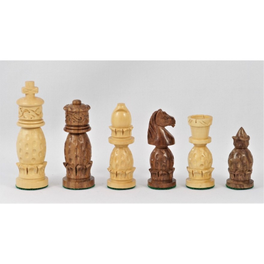 Schachfiguren Teak und Buchsbaum, Königshöhe 100 mm, Musterstück