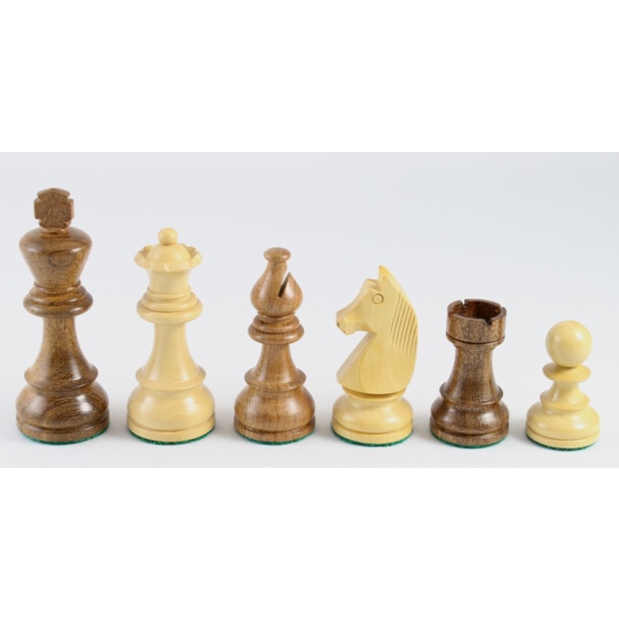 Schachfiguren Akazie und Buchsbaum Königshöhe 95 mm, beschwert, Ausführung 1B