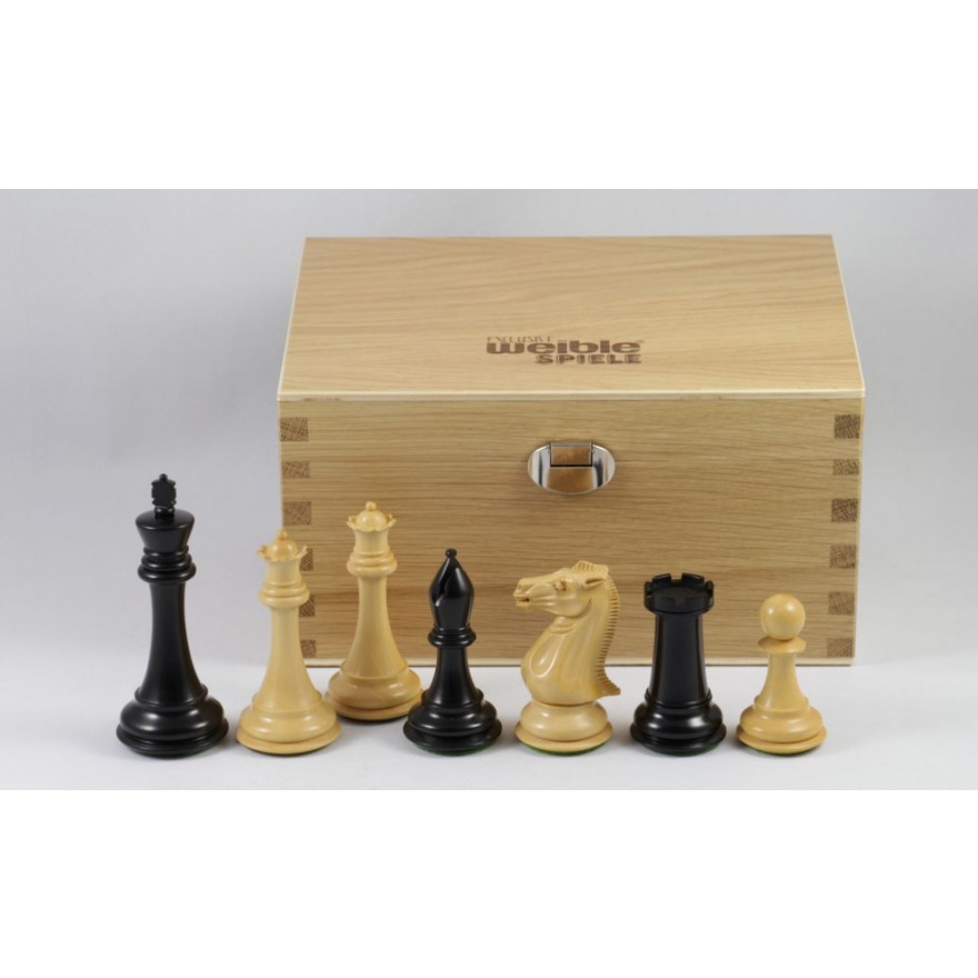 Championship - exklusive Schachfiguren aus Ebenholz und Buchsbaum, Königshöhe 105 mm
