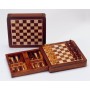 Reiseschach und Backgammon - massiv Holz, Intarise, mit Schubfach, magnetisch, Ausführung II. Wahl