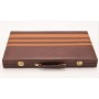 Backgammon Koffer Kunstleder braun, 43 x 26 cm, Einzelstück Ausführung 1B, verkauft