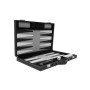 Backgammon Koffer grau/schwarz/weiß 27 x 18 cm