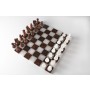 Schachspiel - Alabaster braun und weiß ohne Rand