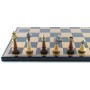 Schach-Set Holz/Metall und Schachbrett Salpaleder